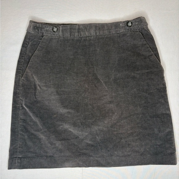Banana Republic Factory Dark Grey Corduroy Skirt Size 2 - Picture 1 of 7